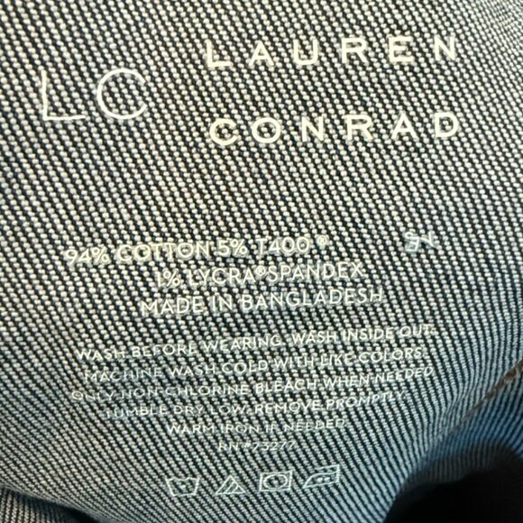 Lauren Conrad Dark Wash Wide Leg Denim Trousers Size 12 Stretchy Women’s - Picture 7 of 11